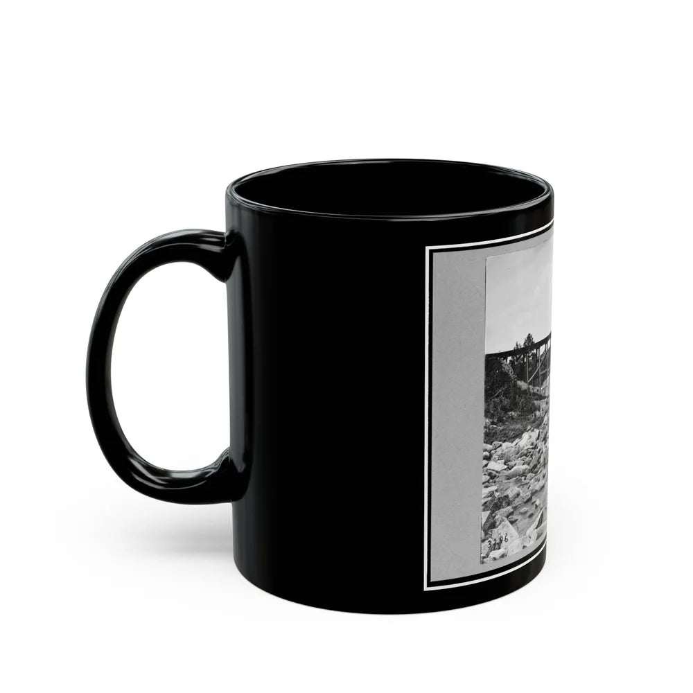 Trestle Bridge On South Side Of Railroad, Near Petersburg, Virginia, April 1865 (U.S. Civil War) Black Coffee Mug-Go Mug Yourself