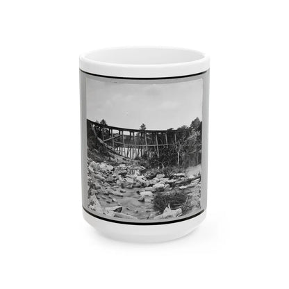 Trestle Bridge On South Side Of Railroad, Near Petersburg, Virginia, April 1865 (U.S. Civil War) White Coffee Mug-15oz-Go Mug Yourself