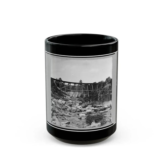 Trestle Bridge On South Side Of Railroad, Near Petersburg, Virginia, April 1865 (U.S. Civil War) Black Coffee Mug 15oz - Go Mug Yourself