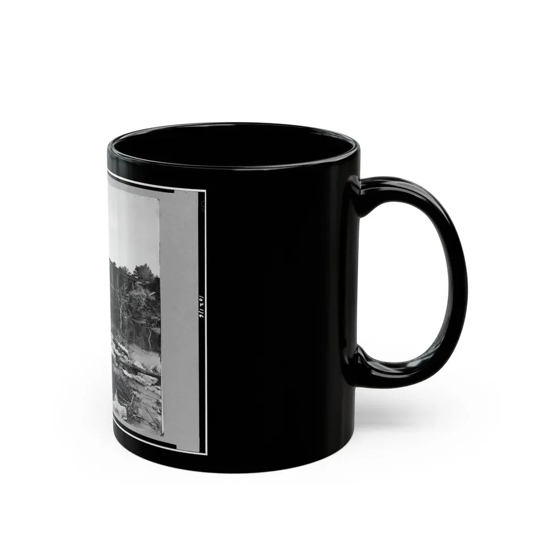 Trestle Bridge On South Side Of Railroad, Near Petersburg, Virginia, April 1865 (U.S. Civil War) Black Coffee Mug - Go Mug Yourself