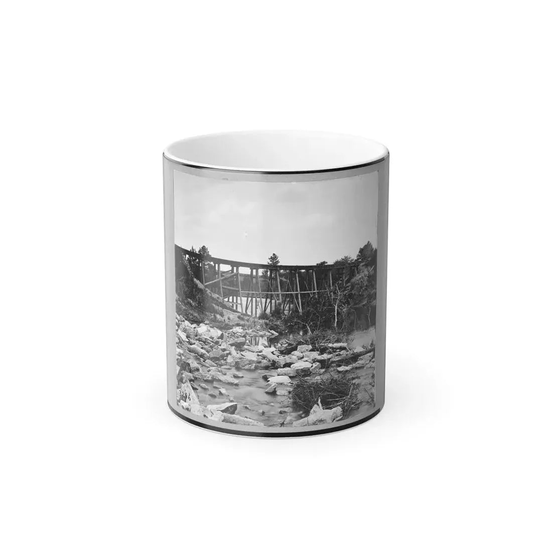 Trestle Bridge on South Side of Railroad, Near Petersburg, Virginia, April 1865 (U.S. Civil War) Color Changing Coffee Mug 11oz Default Title 11oz - Go Mug Yourself