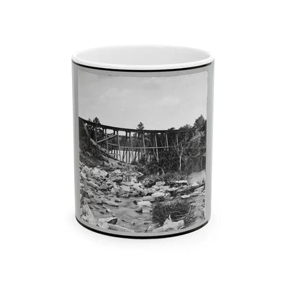 Trestle Bridge On South Side Of Railroad, Near Petersburg, Virginia, April 1865 (U.S. Civil War) White Coffee Mug 11oz - Go Mug Yourself