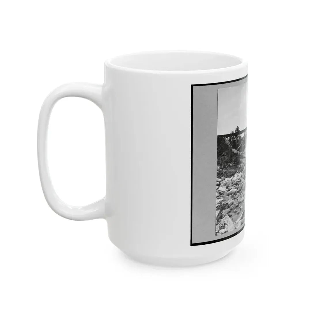 Trestle Bridge On South Side Of Railroad, Near Petersburg, Virginia, April 1865 (U.S. Civil War) White Coffee Mug - Go Mug Yourself