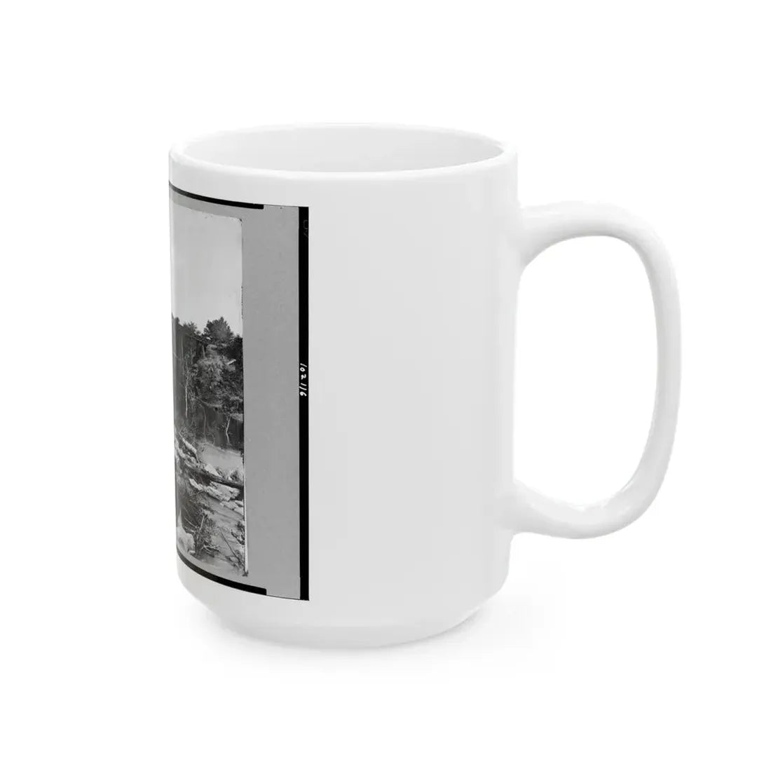 Trestle Bridge On South Side Of Railroad, Near Petersburg, Virginia, April 1865 (U.S. Civil War) White Coffee Mug - Go Mug Yourself