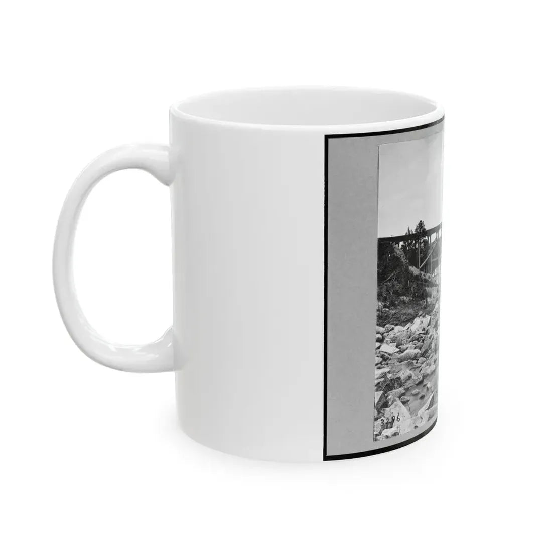 Trestle Bridge On South Side Of Railroad, Near Petersburg, Virginia, April 1865 (U.S. Civil War) White Coffee Mug - Go Mug Yourself