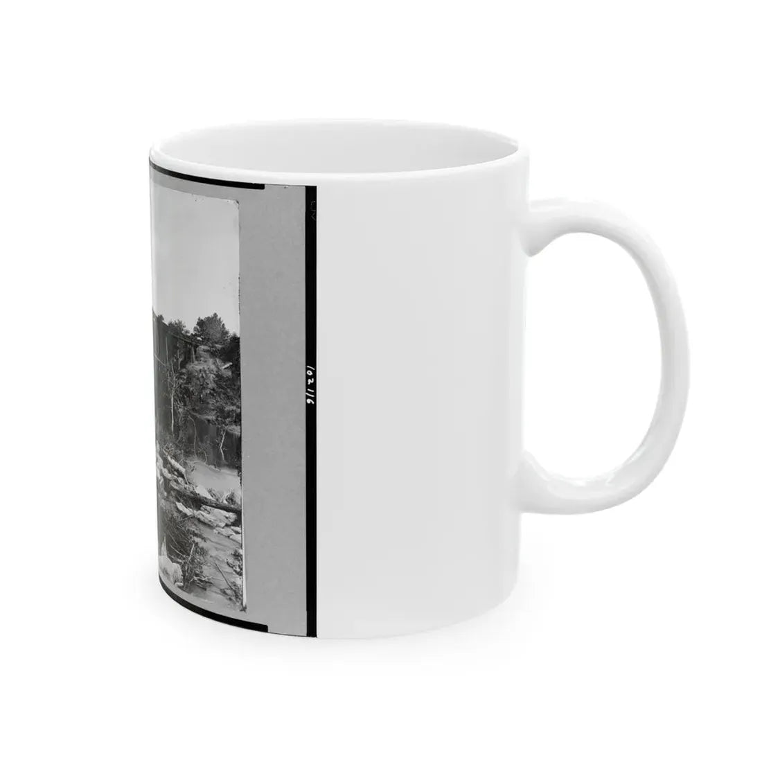 Trestle Bridge On South Side Of Railroad, Near Petersburg, Virginia, April 1865 (U.S. Civil War) White Coffee Mug - Go Mug Yourself