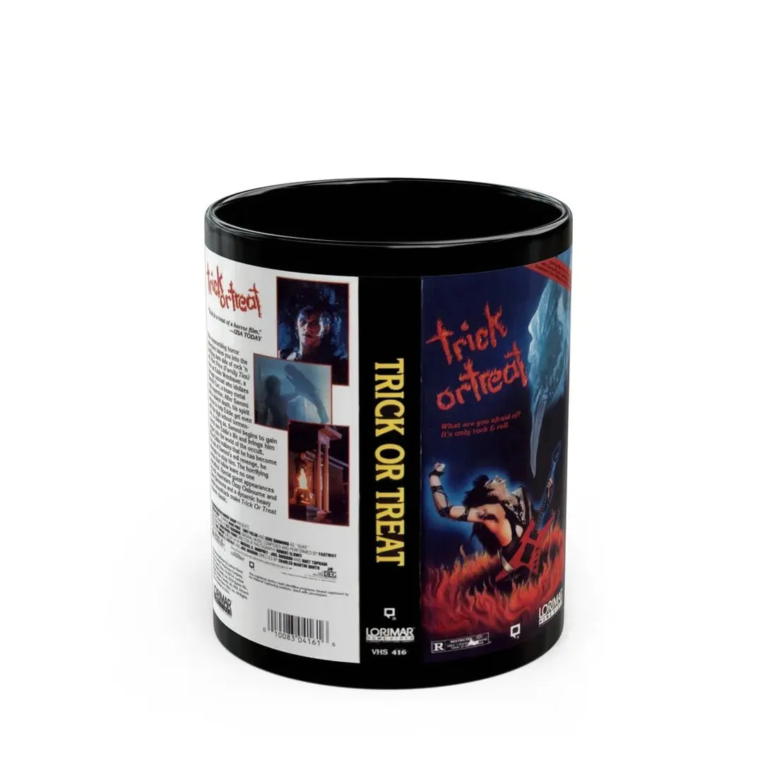 TRICK OR TREAT LORIMAR (VHS COVER) - Black Coffee Mug 11oz - Go Mug Yourself