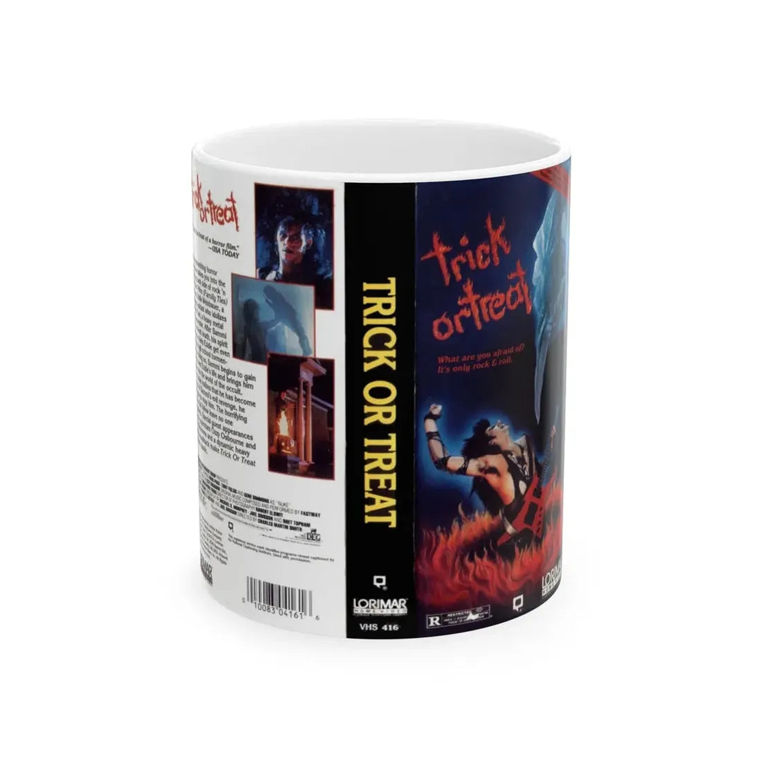 TRICK OR TREAT LORIMAR (VHS COVER) - White Coffee Mug 11oz - Go Mug Yourself
