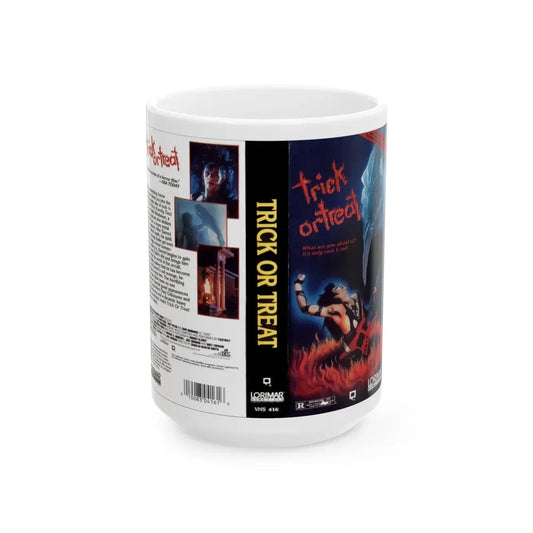 TRICK OR TREAT LORIMAR (VHS COVER) - White Coffee Mug 15oz - Go Mug Yourself