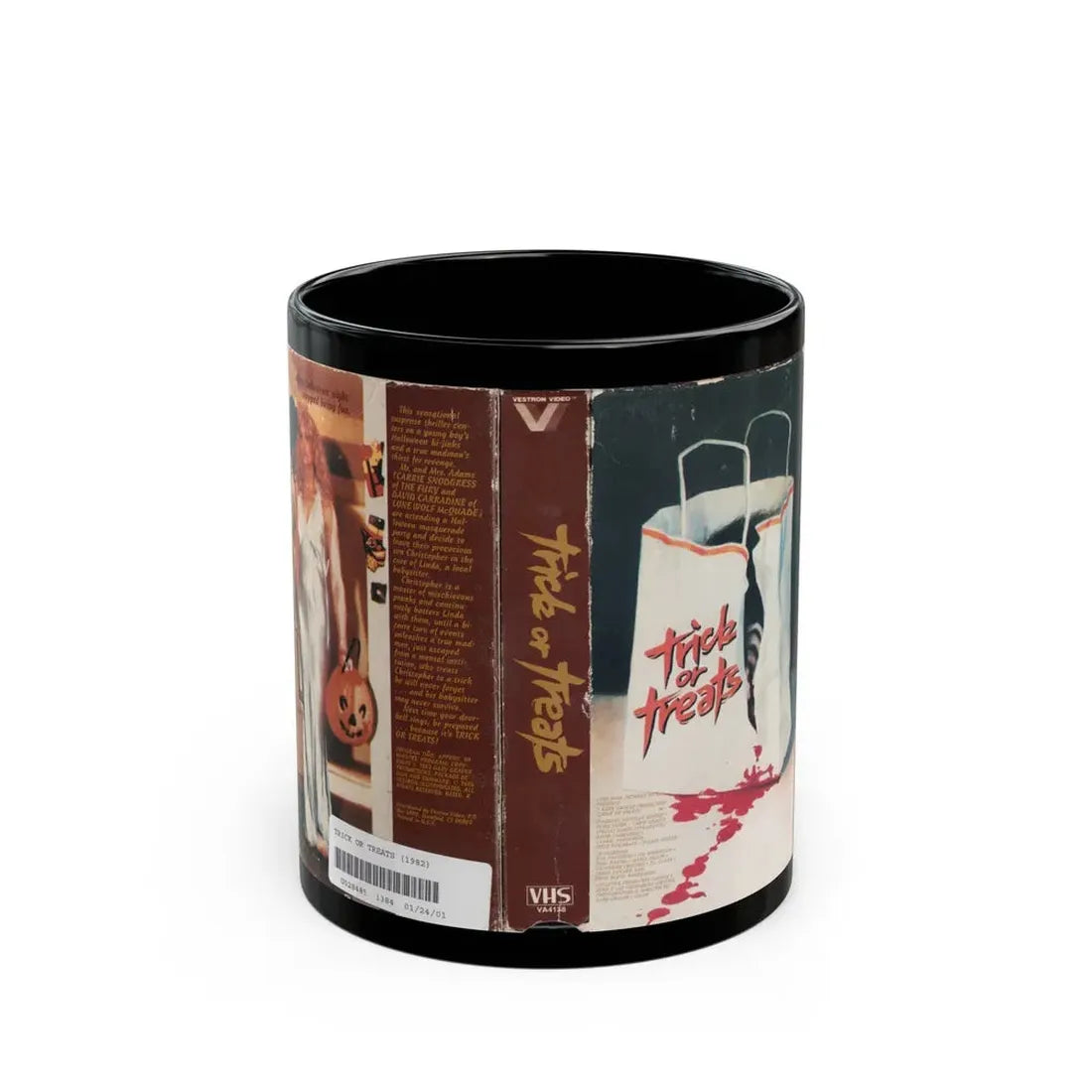 TRICK OR TREAT (VHS COVER) - Black Coffee Mug 11oz - Go Mug Yourself