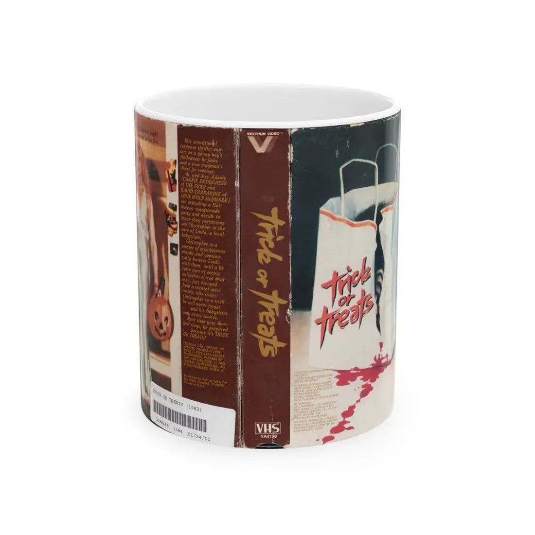 TRICK OR TREAT (VHS COVER) - White Coffee Mug 11oz - Go Mug Yourself