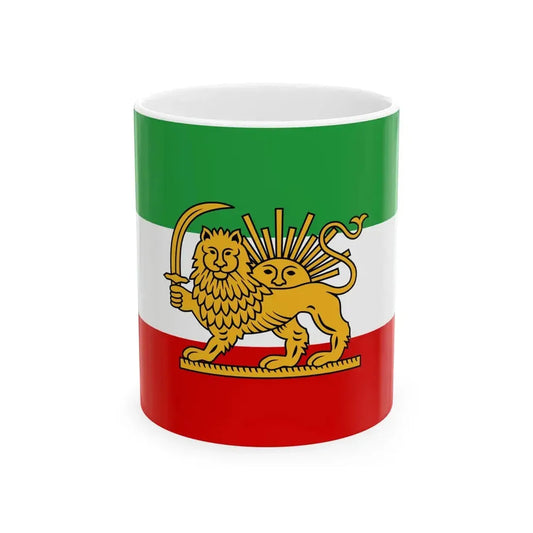 Tricolour Flag of Iran 1886 (Iran) White Coffee Mug 11oz - Go Mug Yourself