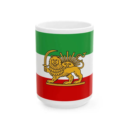 Tricolour Flag of Iran 1886 (Iran) White Coffee Mug 15oz - Go Mug Yourself