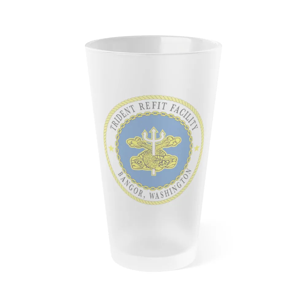 Trident Refit Facility BangorWA (U.S. Navy) Frosted Pint Glass 16oz-Go Mug Yourself