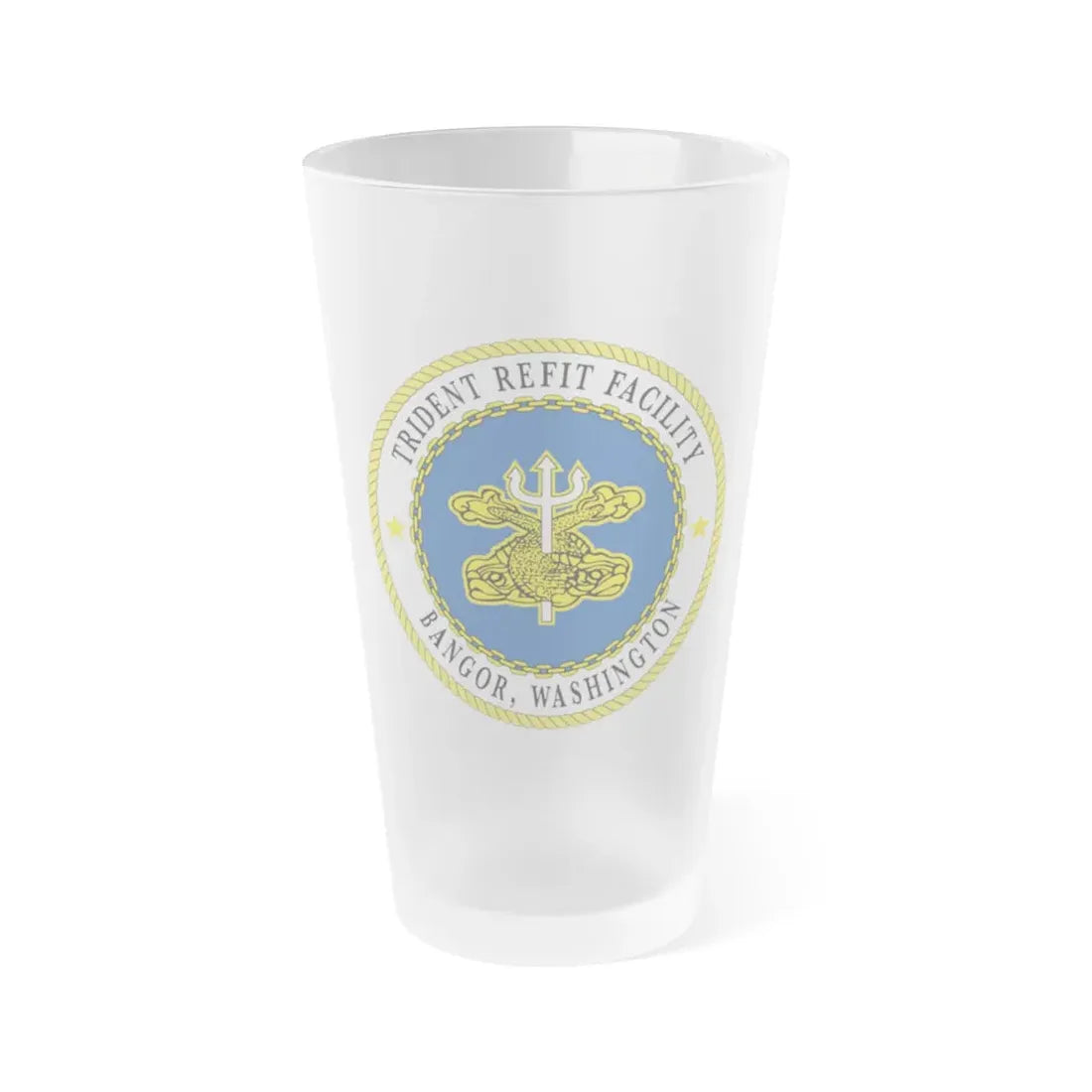 Trident Refit Facility BangorWA (U.S. Navy) Frosted Pint Glass 16oz Default Title - Go Mug Yourself
