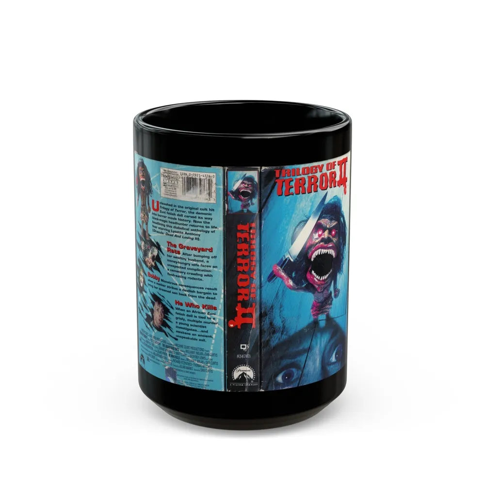 TRILOGY OF TERROR 2 (VHS COVER) - Black Coffee Mug-15oz-Go Mug Yourself