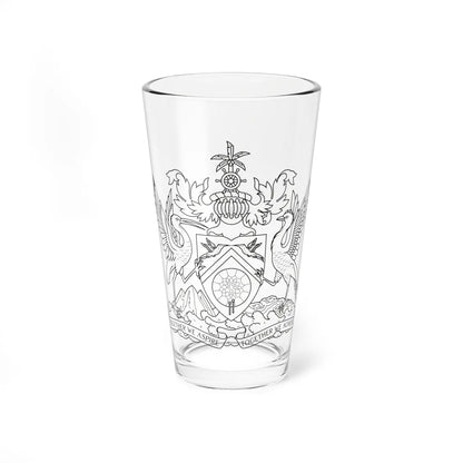 Trinidad and Tobago coat of arms outline (Trinidad and Tobago) (Coat of Arms) Pint Glass 16oz 16oz - Go Mug Yourself