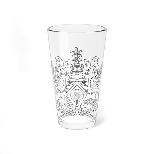 Trinidad and Tobago coat of arms outline (Trinidad and Tobago) (Coat of Arms) Pint Glass 16oz 16oz - Go Mug Yourself
