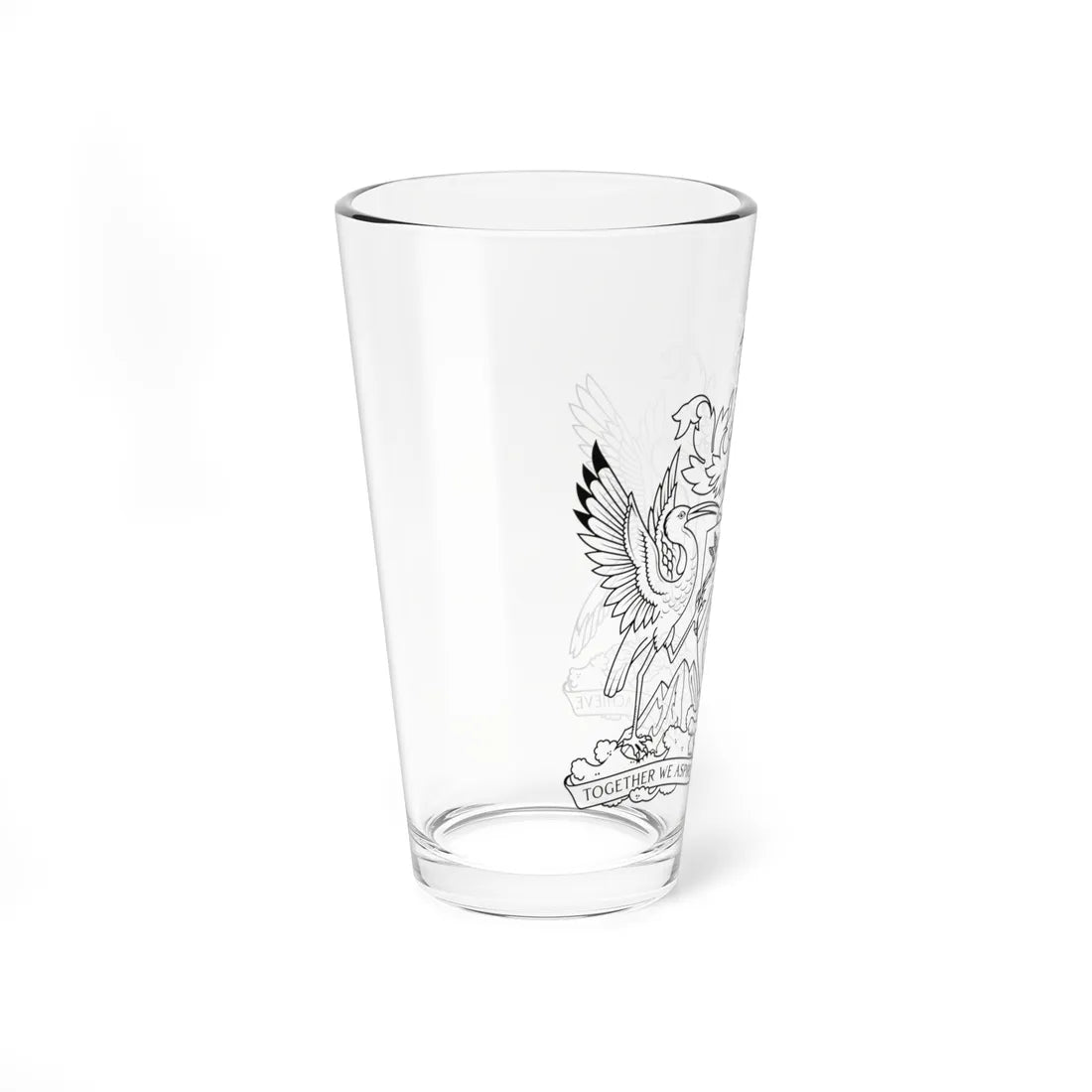 Trinidad and Tobago coat of arms outline (Trinidad and Tobago) (Coat of Arms) Pint Glass 16oz - Go Mug Yourself