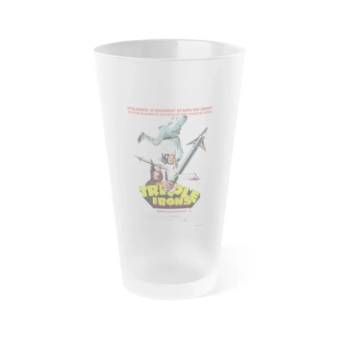 TRIPLE IRONS 1971 Movie Poster - Frosted Pint Glass 16oz 16oz Frosted - Go Mug Yourself