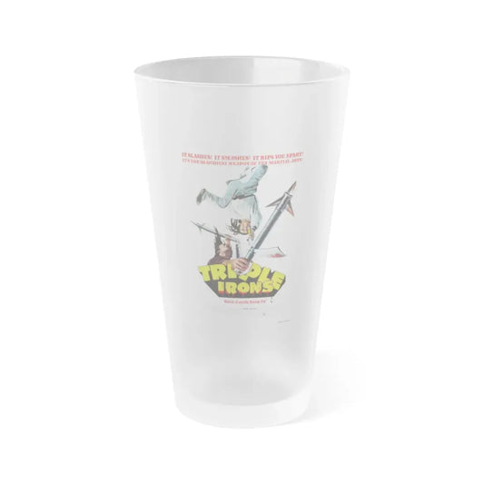 TRIPLE IRONS 1971 Movie Poster - Frosted Pint Glass 16oz 16oz Frosted - Go Mug Yourself