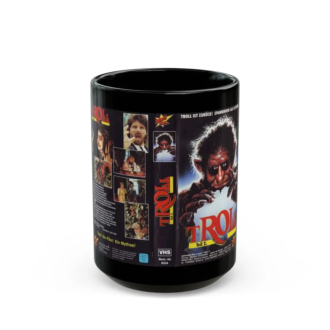 TROLL SPECIAL VIDEO (VHS COVER) - Black Coffee Mug 15oz - Go Mug Yourself