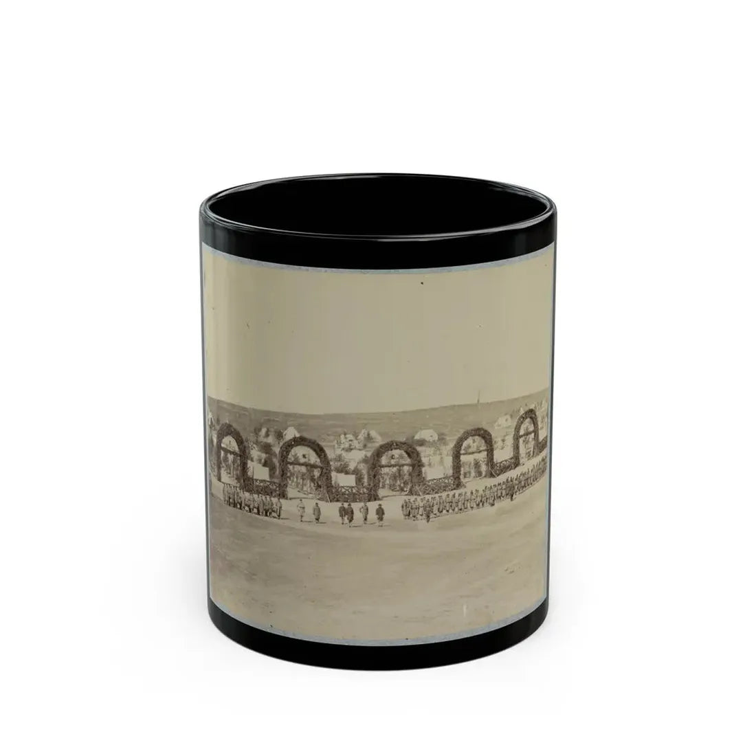 Troops In Formation At Camp Of The 44th New York Infantry Near Alexandria, Va. (U.S. Civil War) Black Coffee Mug 11oz - Go Mug Yourself