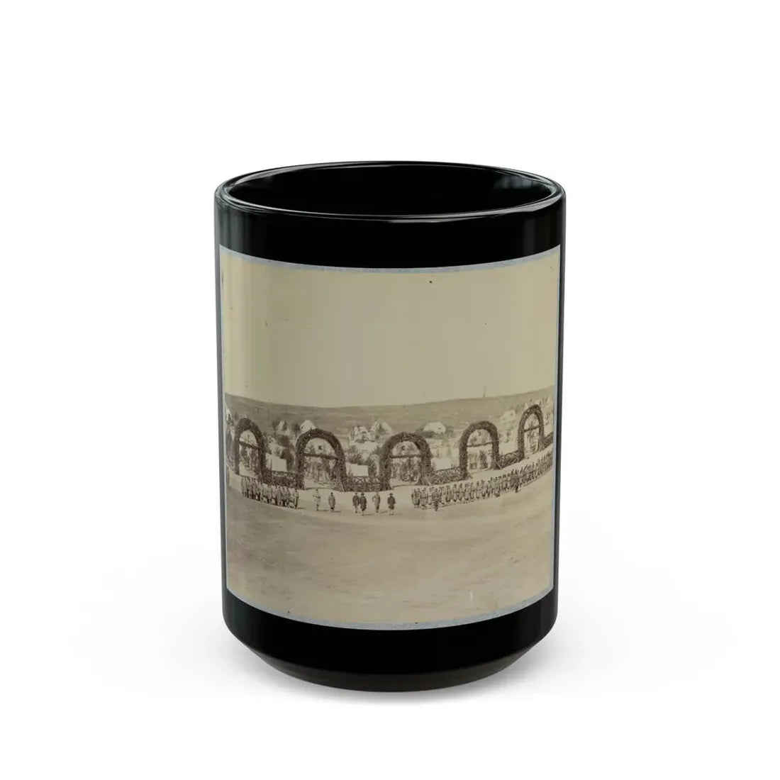 Troops In Formation At Camp Of The 44th New York Infantry Near Alexandria, Va. (U.S. Civil War) Black Coffee Mug 15oz - Go Mug Yourself