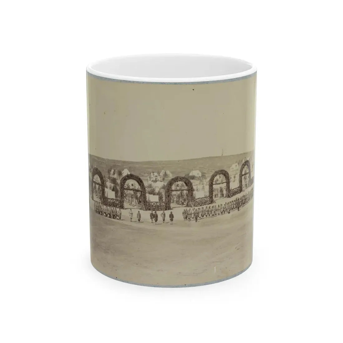 Troops In Formation At Camp Of The 44th New York Infantry Near Alexandria, Va. (U.S. Civil War) White Coffee Mug 11oz - Go Mug Yourself
