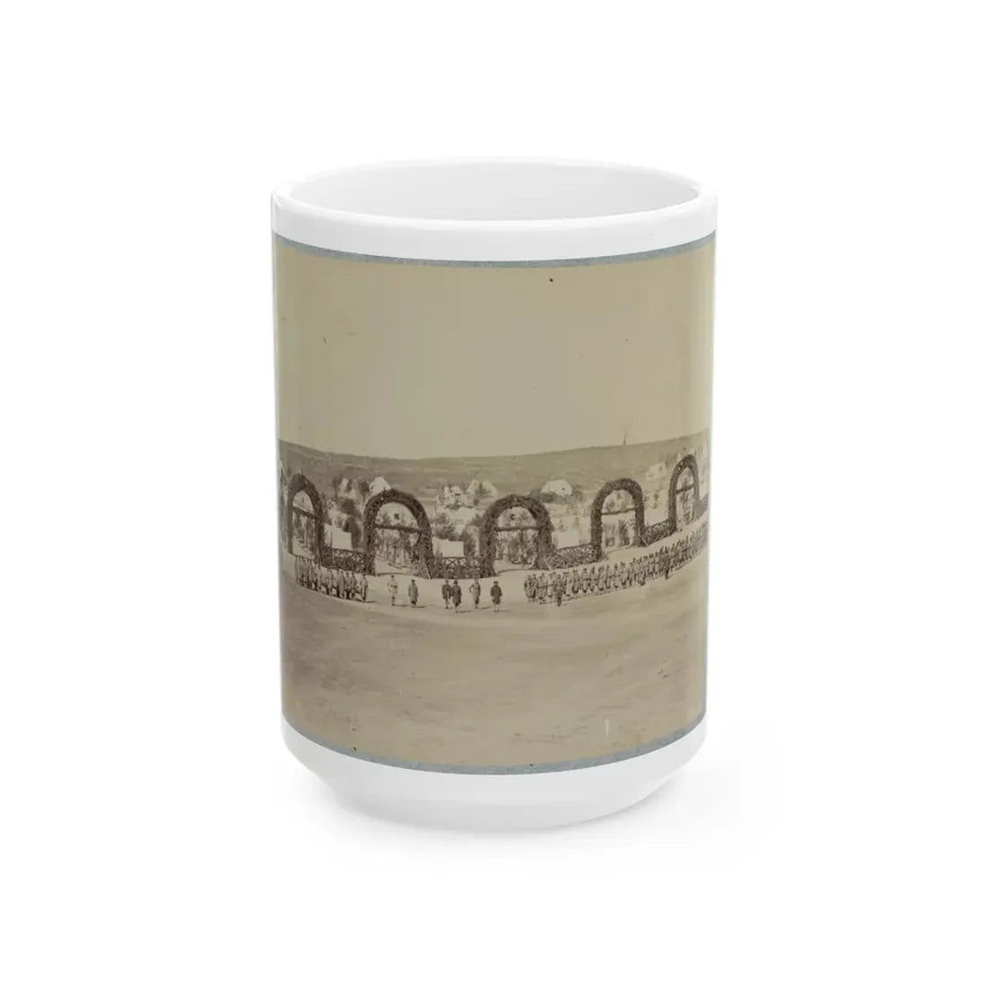 Troops In Formation At Camp Of The 44th New York Infantry Near Alexandria, Va. (U.S. Civil War) White Coffee Mug 15oz - Go Mug Yourself