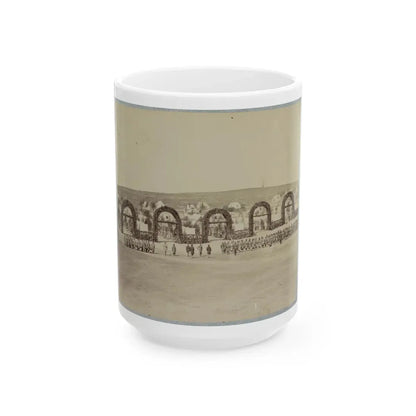 Troops In Formation At Camp Of The 44th New York Infantry Near Alexandria, Va. (U.S. Civil War) White Coffee Mug 15oz - Go Mug Yourself