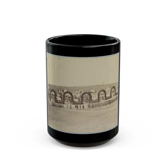 Troops In Formation At Camp Of The 44th New York Infantry Near Alexandria, Va. (U.S. Civil War) Black Coffee Mug-15oz-Go Mug Yourself