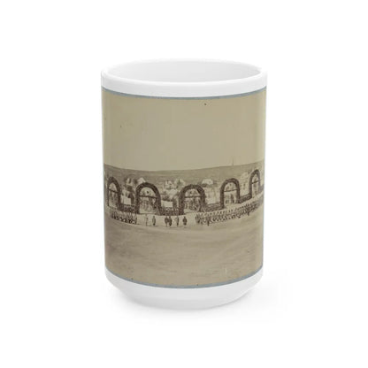 Troops In Formation At Camp Of The 44th New York Infantry Near Alexandria, Va. (U.S. Civil War) White Coffee Mug-15oz-Go Mug Yourself