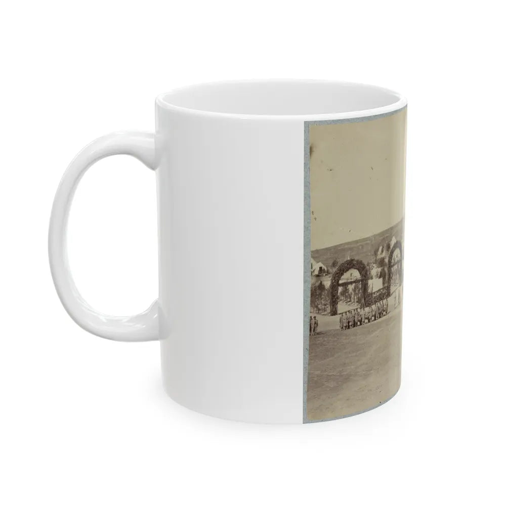 Troops In Formation At Camp Of The 44th New York Infantry Near Alexandria, Va. (U.S. Civil War) White Coffee Mug-Go Mug Yourself