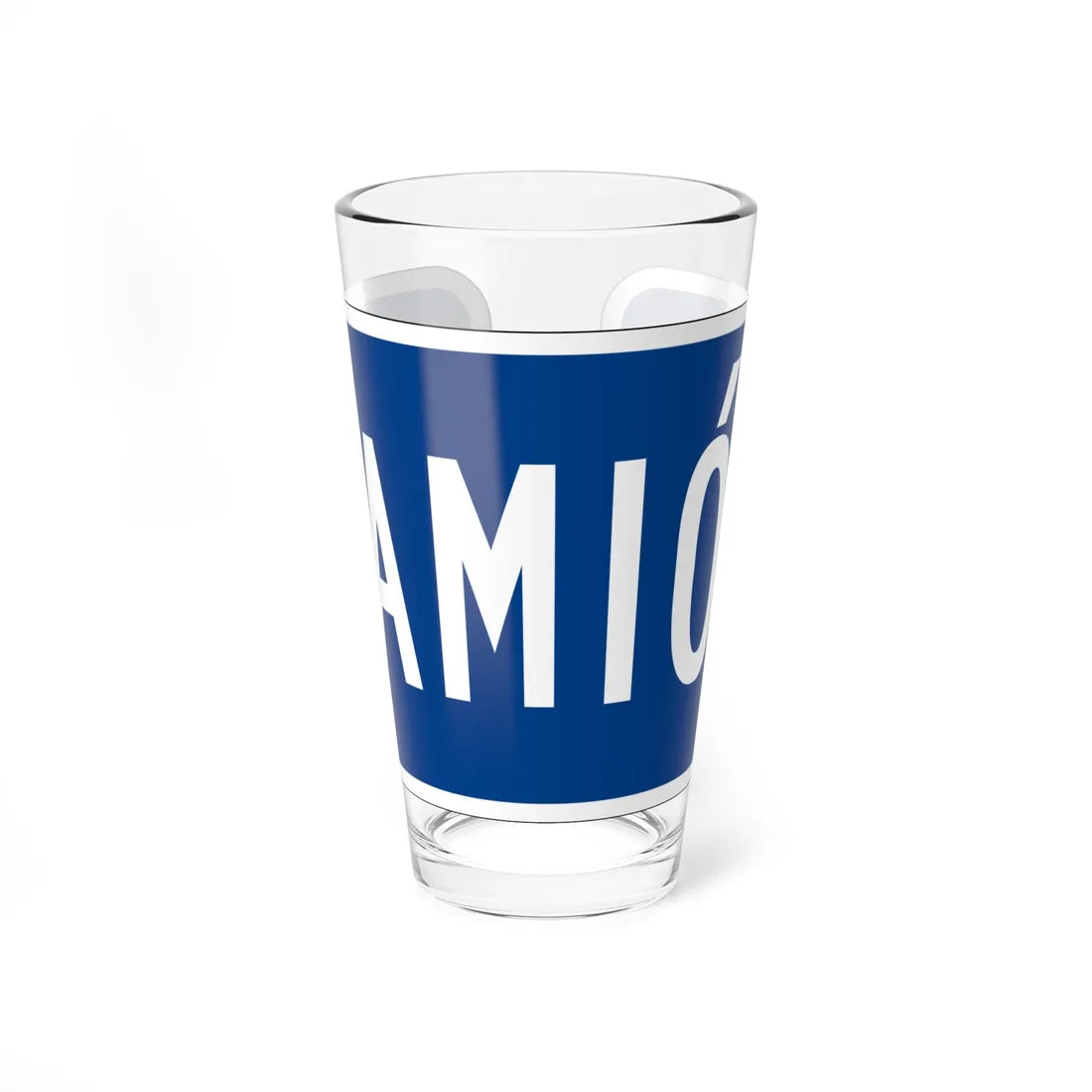 Truck plate blue es (Puerto Rico) (Road Sign) Pint Glass 16oz 16oz - Go Mug Yourself