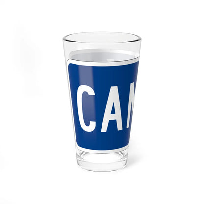 Truck plate blue es (Puerto Rico) (Road Sign) Pint Glass 16oz - Go Mug Yourself