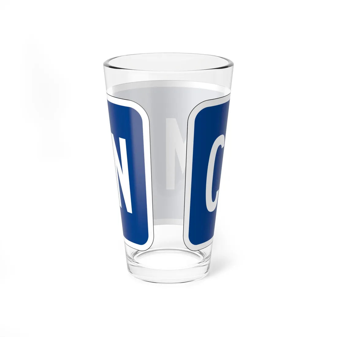 Truck plate blue es (Puerto Rico) (Road Sign) Pint Glass 16oz - Go Mug Yourself