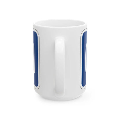 Truck plate blue es (Puerto Rico) (Road Sign) White Coffee Mug - Go Mug Yourself