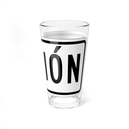 Truck plate es (Puerto Rico) (Road Sign) Pint Glass 16oz - Go Mug Yourself