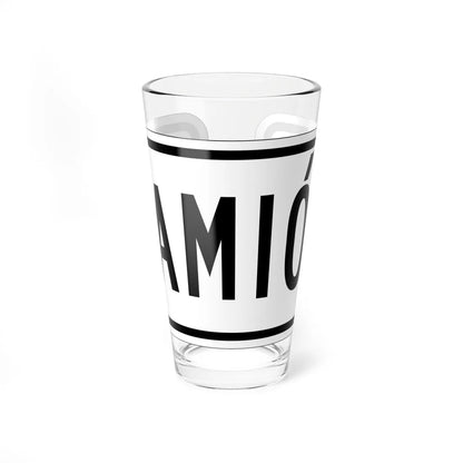 Truck plate es (Puerto Rico) (Road Sign) Pint Glass 16oz - Go Mug Yourself
