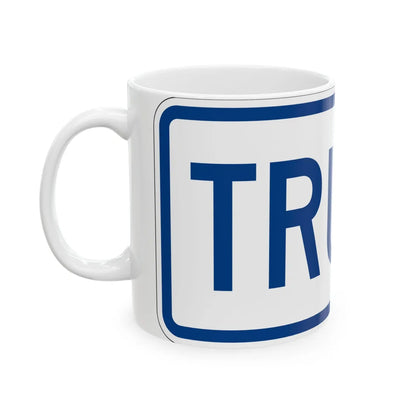 Truck plate South Carolina (South Carolina) (Road Sign) White Coffee Mug - Go Mug Yourself
