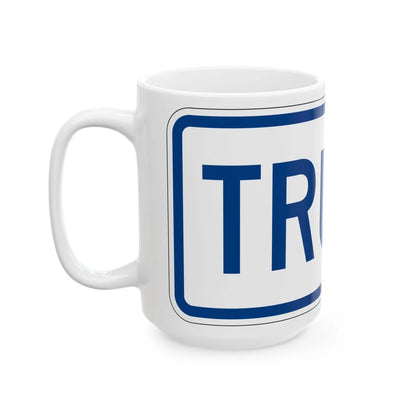Truck plate South Carolina (South Carolina) (Road Sign) White Coffee Mug - Go Mug Yourself