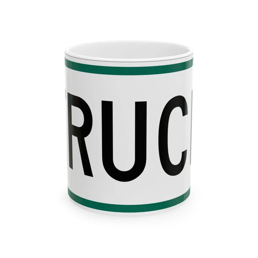 Truck plate South Dakota (South Dakota) (Road Sign) White Coffee Mug 11oz - Go Mug Yourself