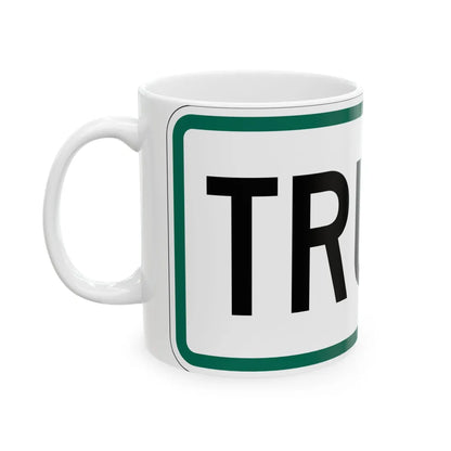 Truck plate South Dakota (South Dakota) (Road Sign) White Coffee Mug - Go Mug Yourself
