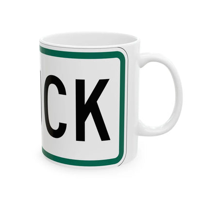 Truck plate South Dakota (South Dakota) (Road Sign) White Coffee Mug - Go Mug Yourself