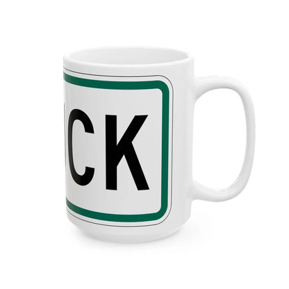 Truck plate South Dakota (South Dakota) (Road Sign) White Coffee Mug - Go Mug Yourself