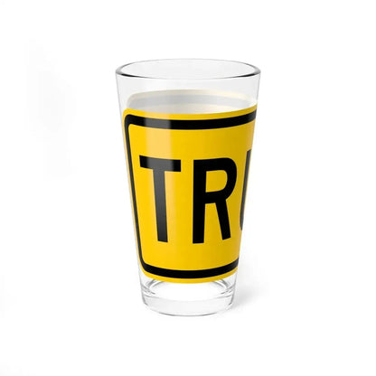 Truck plate Wyoming (Wyoming) (Road Sign) Pint Glass 16oz - Go Mug Yourself