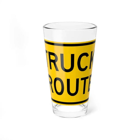 Truck Route plate Wyoming (Wyoming) (Road Sign) Pint Glass 16oz 16oz - Go Mug Yourself