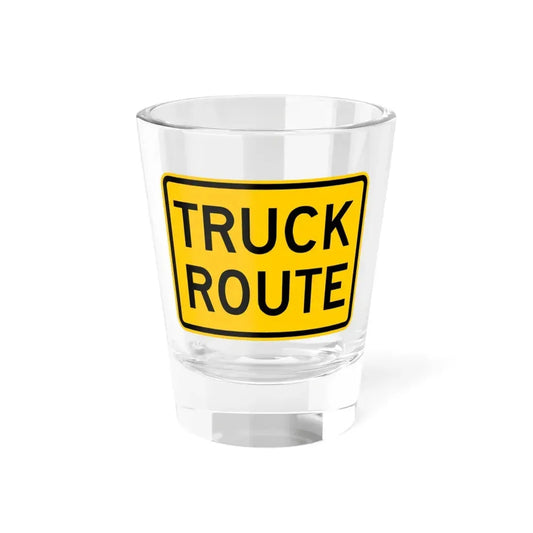 Truck Route plate Wyoming (Wyoming) (Road Sign) Shot Glass 1.5oz 1.5oz - Go Mug Yourself