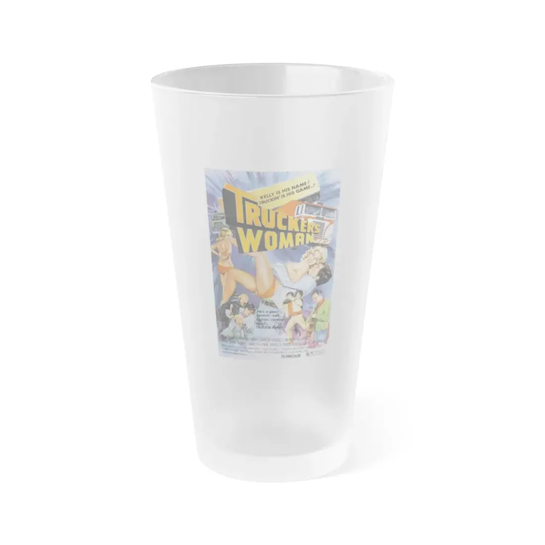 TRUCKER'S WOMAN 1975 Movie Poster - Frosted Pint Glass 16oz Default Title - Go Mug Yourself